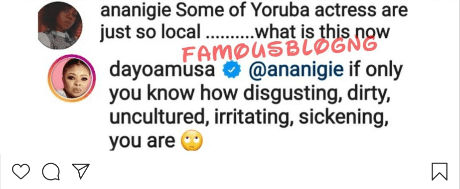 Actress Dayo Amusa slams troll who said Yoruba actors are local2 The Untame News Actress Dayo Amusa slams troll who said Yoruba actors are local