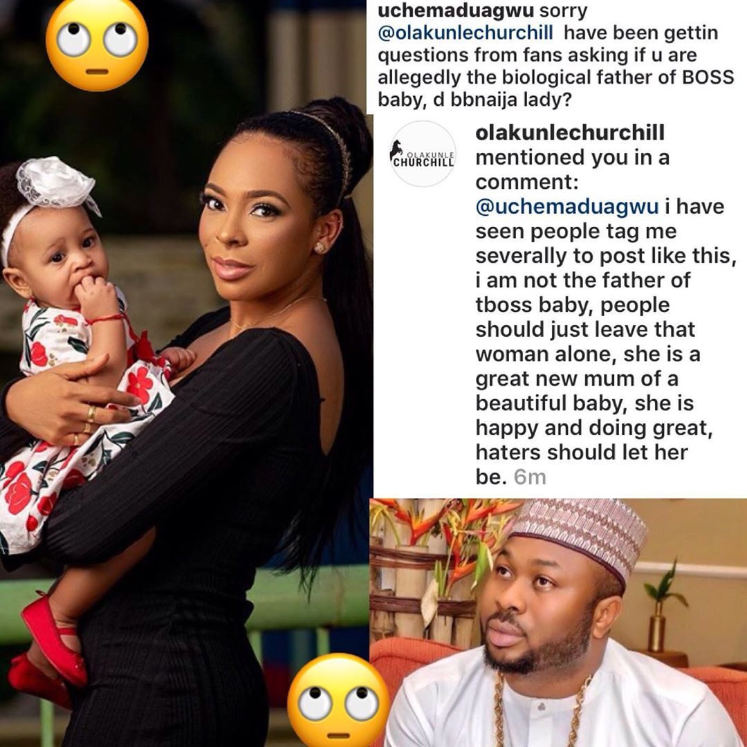 Olakunle Churchill finally reacts to rumour of being Tboss baby daddy3 The Untame News
