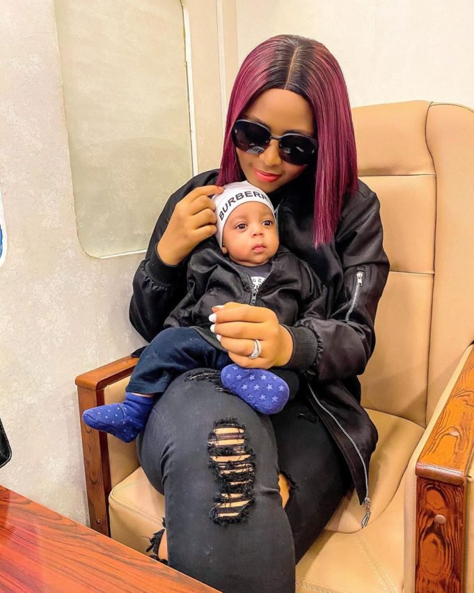 Regina Daniels twins with her cute son Prince Munir in matching outfits Photos3 The Untame News Prince Munir in matching outfits (Photos)